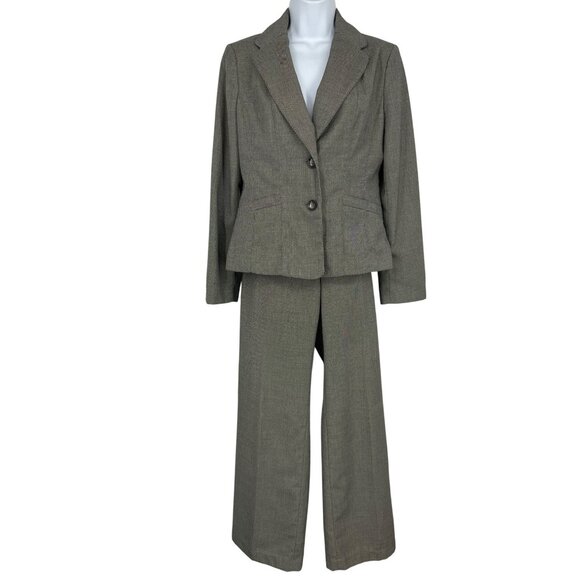 Ann Taylor Two-Piece Pant Suit With Tailored Blazer & Wide-Leg Trousers Size 4-6 - Picture 1 of 14